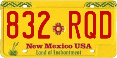 NM license plate 832RQD
