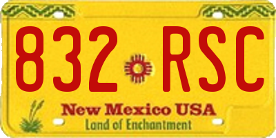 NM license plate 832RSC