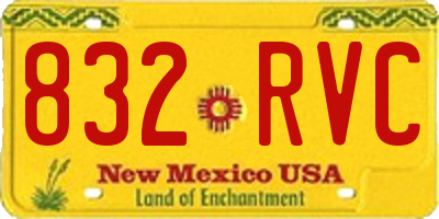 NM license plate 832RVC