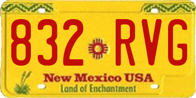 NM license plate 832RVG
