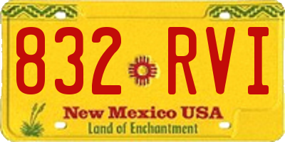 NM license plate 832RVI