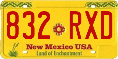 NM license plate 832RXD