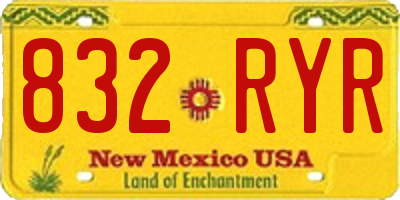 NM license plate 832RYR