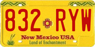 NM license plate 832RYW