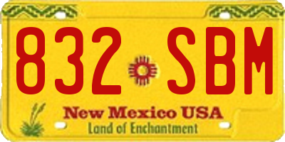 NM license plate 832SBM