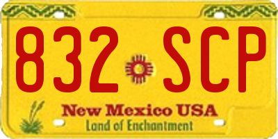 NM license plate 832SCP