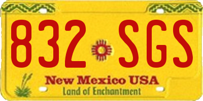 NM license plate 832SGS