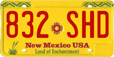 NM license plate 832SHD