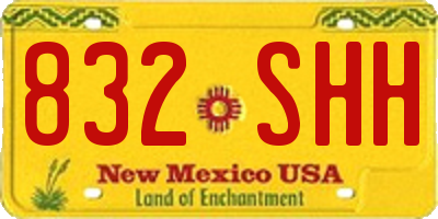 NM license plate 832SHH