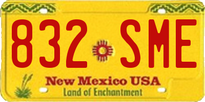 NM license plate 832SME