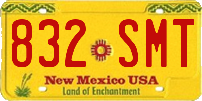 NM license plate 832SMT