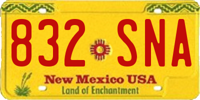 NM license plate 832SNA