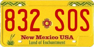NM license plate 832SOS