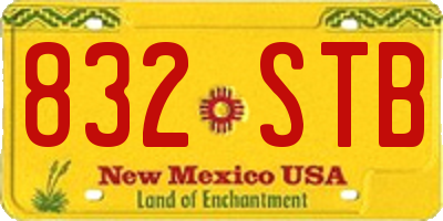 NM license plate 832STB