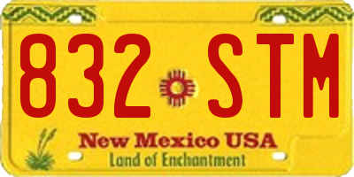 NM license plate 832STM