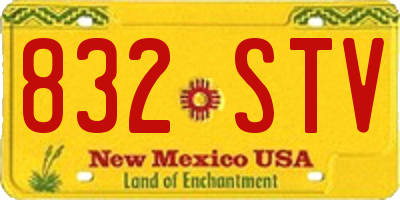 NM license plate 832STV
