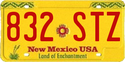 NM license plate 832STZ