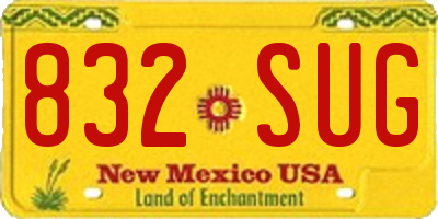 NM license plate 832SUG