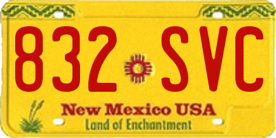 NM license plate 832SVC