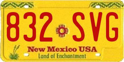 NM license plate 832SVG