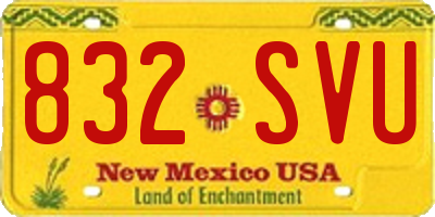 NM license plate 832SVU