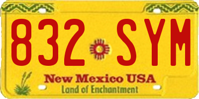 NM license plate 832SYM