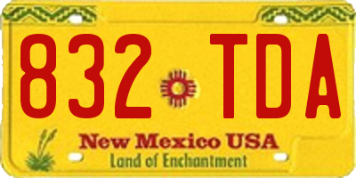 NM license plate 832TDA