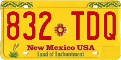 NM license plate 832TDQ
