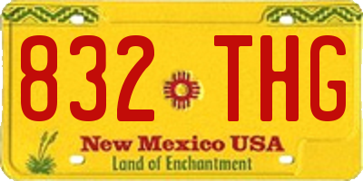 NM license plate 832THG