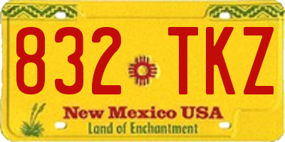 NM license plate 832TKZ
