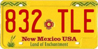 NM license plate 832TLE