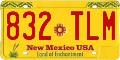 NM license plate 832TLM