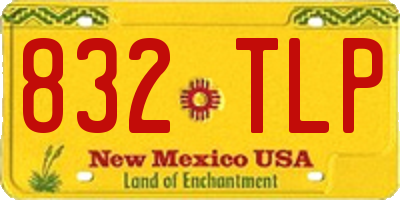 NM license plate 832TLP