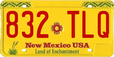 NM license plate 832TLQ