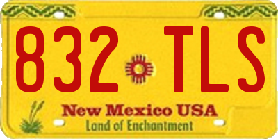 NM license plate 832TLS
