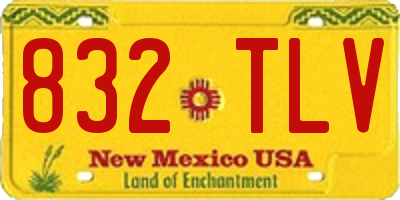 NM license plate 832TLV