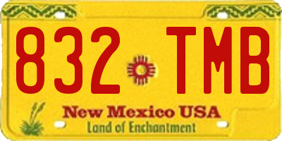 NM license plate 832TMB