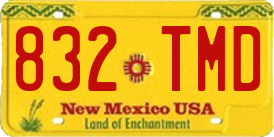 NM license plate 832TMD
