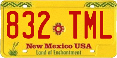 NM license plate 832TML