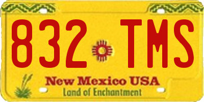 NM license plate 832TMS