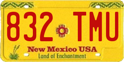 NM license plate 832TMU
