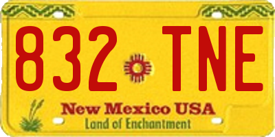 NM license plate 832TNE