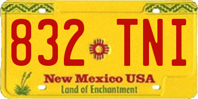 NM license plate 832TNI