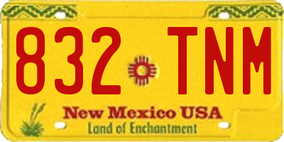 NM license plate 832TNM