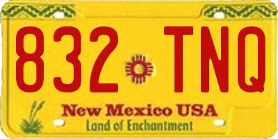 NM license plate 832TNQ