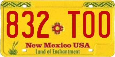 NM license plate 832TOO