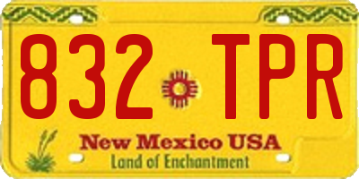 NM license plate 832TPR