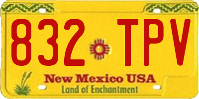 NM license plate 832TPV