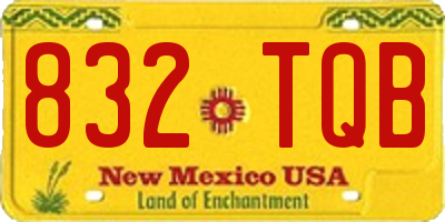 NM license plate 832TQB