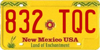 NM license plate 832TQC